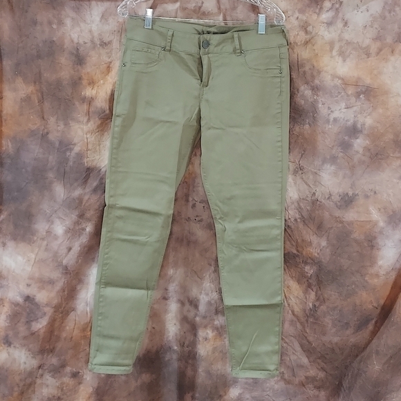 Maurices jegging denim flex stretch mid rise mushroom dark khaki L reg - Picture 3 of 7